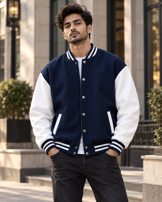 Men's Varsity Jacket (Navy Blue) #515
