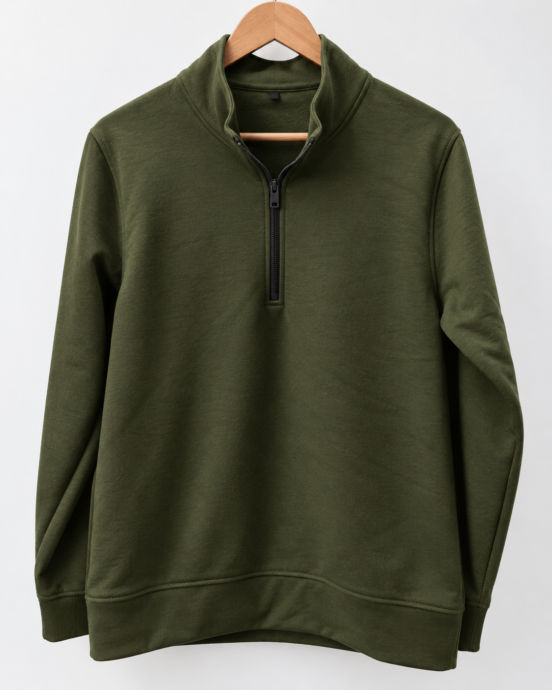 Army Green - Half-Zip Sweatshirt #1372