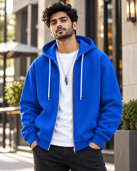 Royal Blue Zip Up Hoodie (without T-shirt) #1318