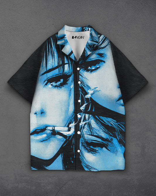 Hawaiian Shirt with Cuban Collar #988