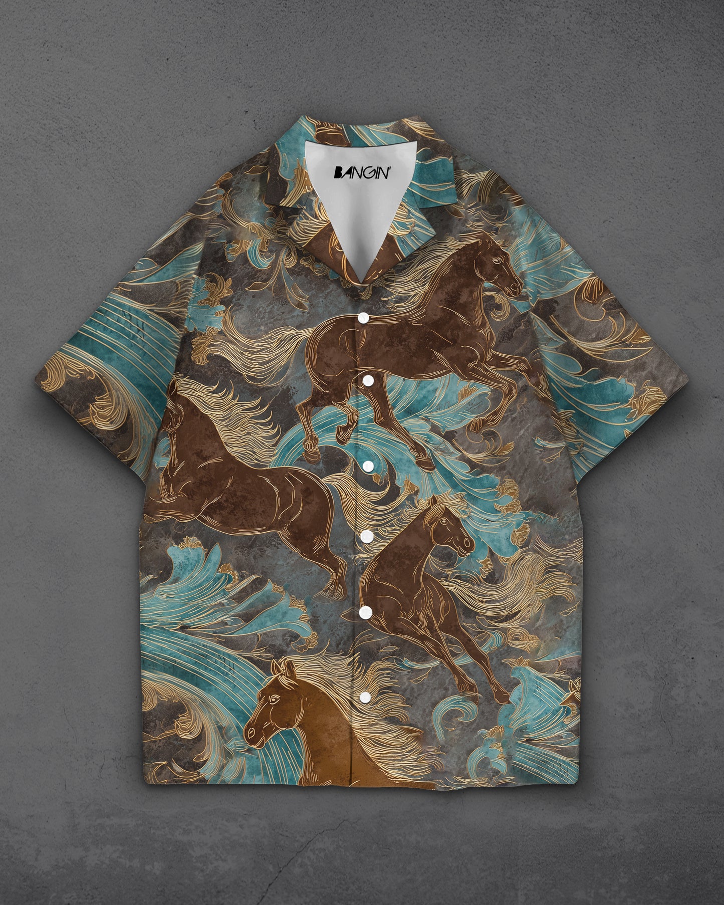 Hawaiian Shirt with Cuban Collar #989