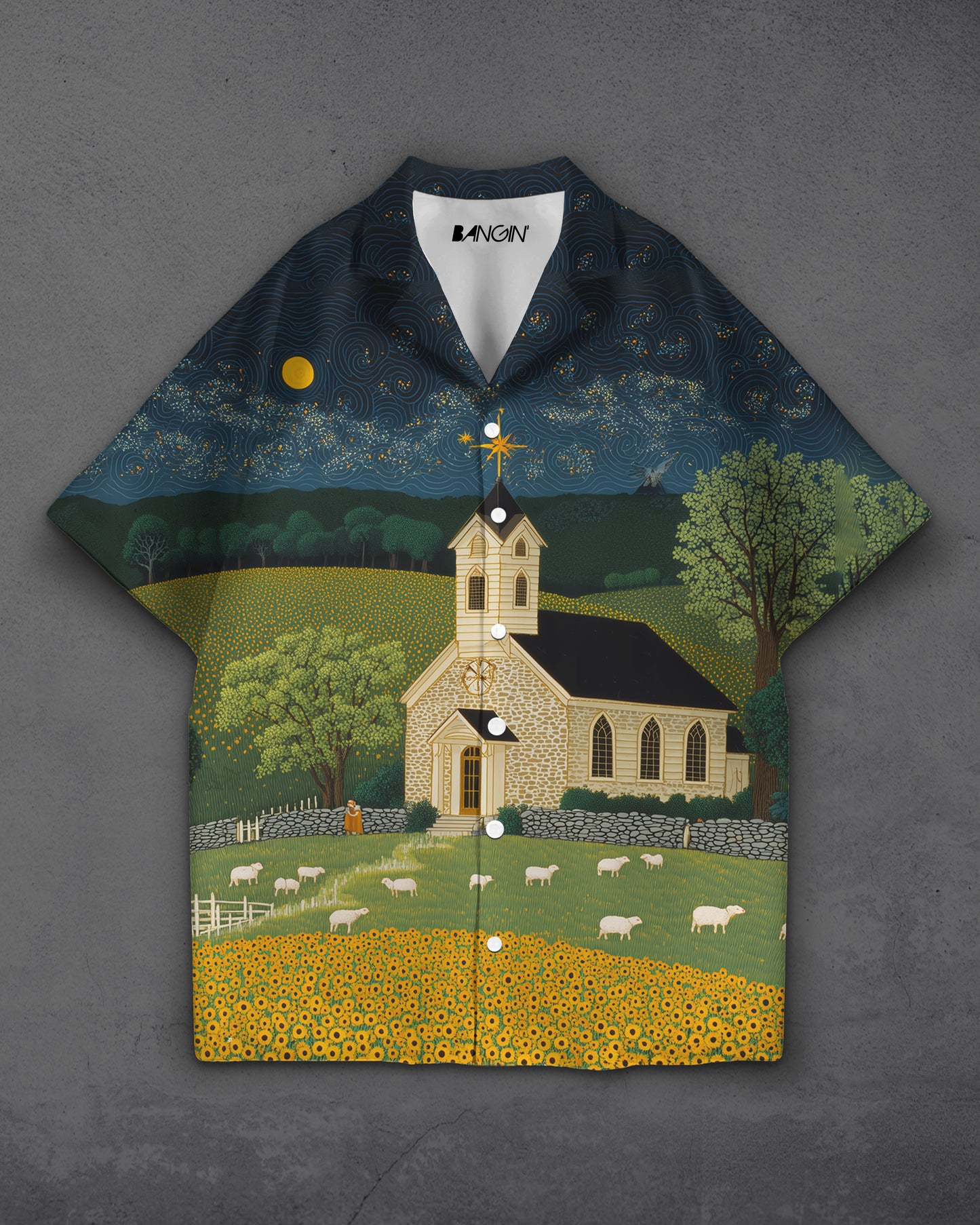 Luxe Shirt with Cuban Collar #1042