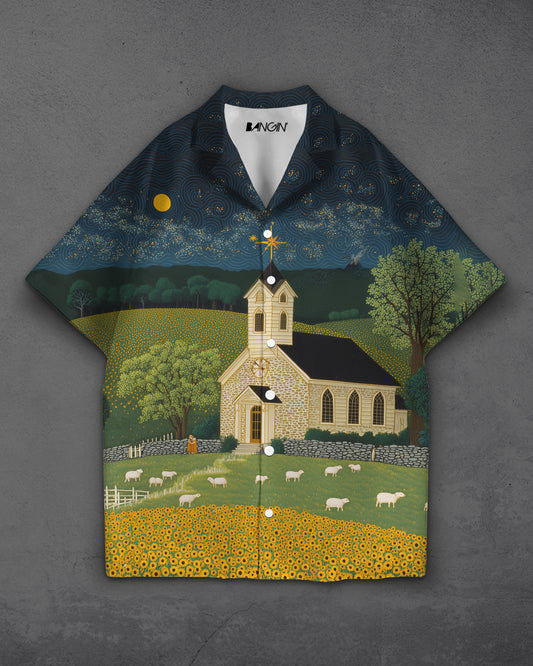 Luxe Shirt with Cuban Collar #1042