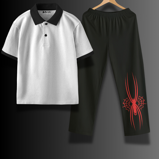 Men Polo T-shirt & Jogger Co-ord Set #1057