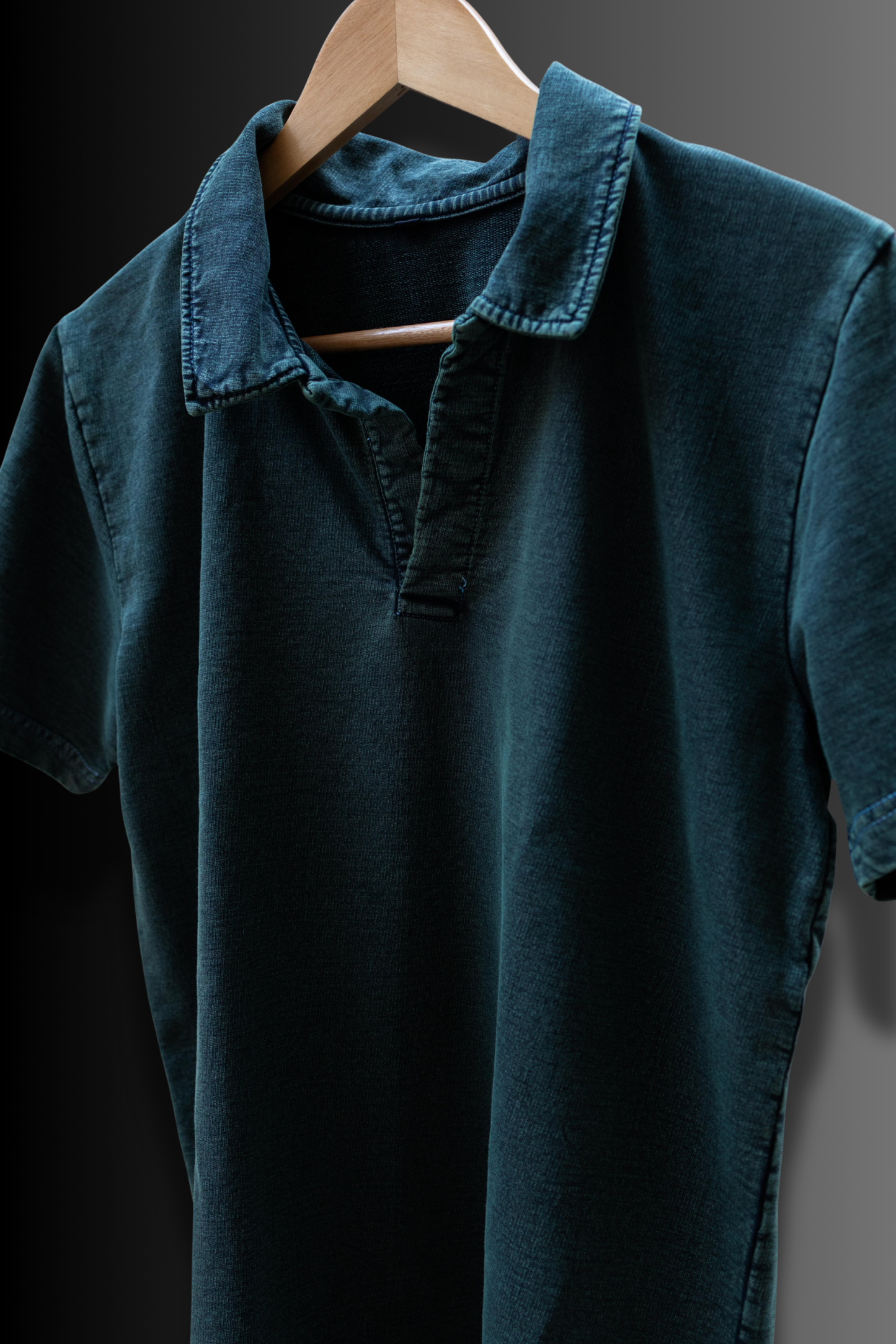 Acid-Wash Double-Dyed Polo Tee #1044