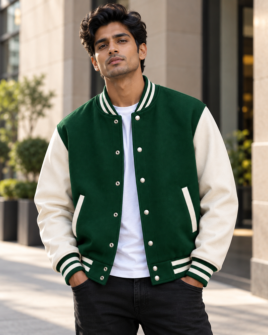 Men's Varsity Jacket (Forest Green) #512